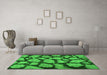 Machine Washable Persian Green Bohemian Area Rugs in a Living Room,, wshcon774grn