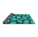 Sideview of Persian Turquoise Bohemian Rug, con774turq