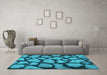 Machine Washable Persian Light Blue Bohemian Rug in a Living Room, wshcon774lblu