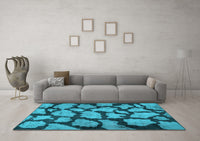 Machine Washable Persian Light Blue Bohemian Rug, wshcon774lblu