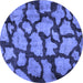 Round Persian Blue Bohemian Rug, con774blu