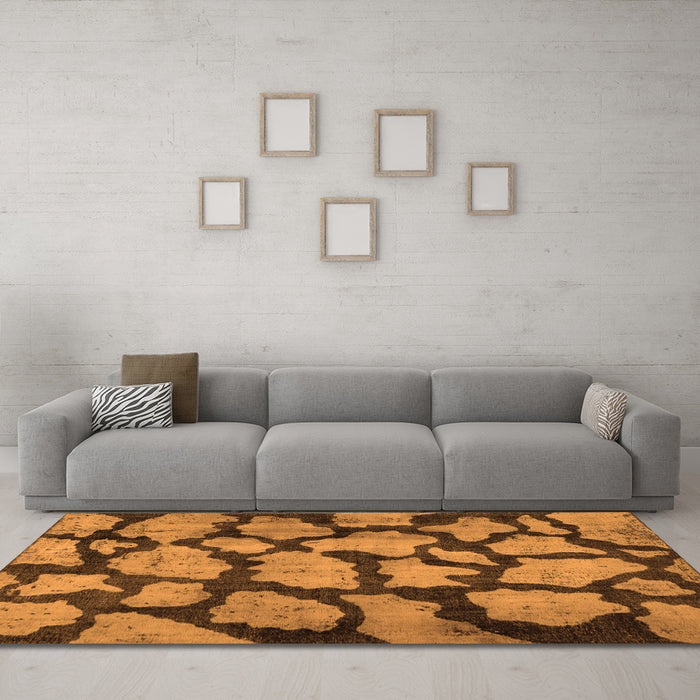 Machine Washable Persian Orange Bohemian Area Rugs in a Living Room, wshcon774org