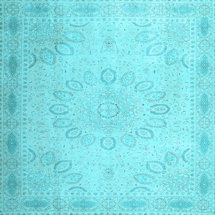 Square Machine Washable Abstract Light Blue Contemporary Rug, wshcon775lblu