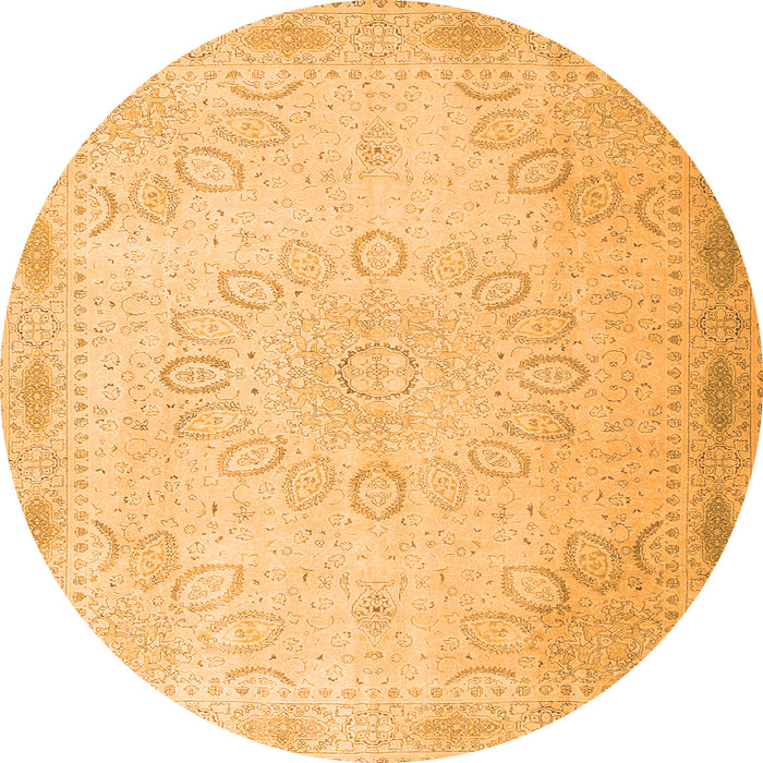 Square Abstract Orange Contemporary Rug, con775org