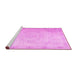 Sideview of Machine Washable Abstract Pink Contemporary Rug, wshcon775pnk