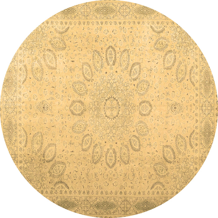 Round Machine Washable Abstract Brown Contemporary Rug, wshcon775brn
