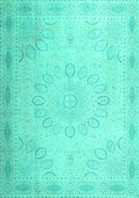 Abstract Turquoise Contemporary Rug, con775turq