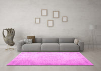 Machine Washable Abstract Pink Contemporary Rug, wshcon775pnk