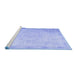 Sideview of Machine Washable Abstract Blue Contemporary Rug, wshcon775blu