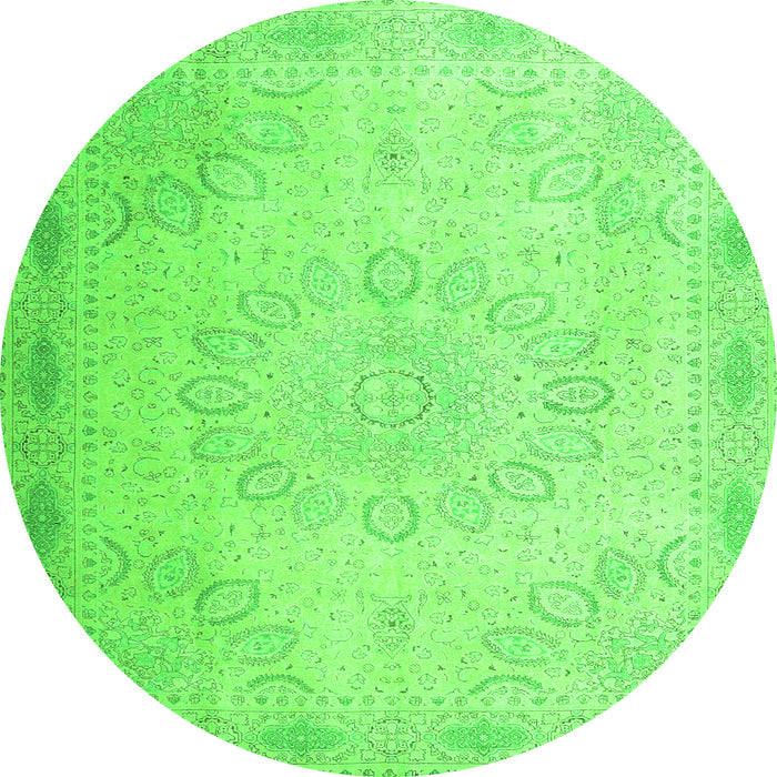 Square Abstract Green Contemporary Rug, con775grn