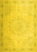 Machine Washable Abstract Yellow Contemporary Rug, wshcon775yw