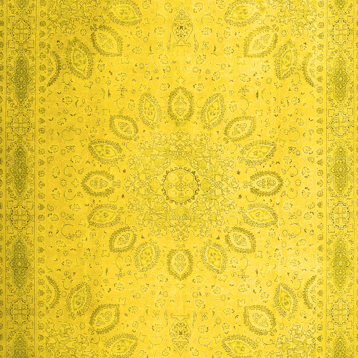 Machine Washable Abstract Yellow Contemporary Rug, wshcon775yw