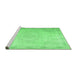 Sideview of Machine Washable Abstract Emerald Green Contemporary Area Rugs, wshcon775emgrn
