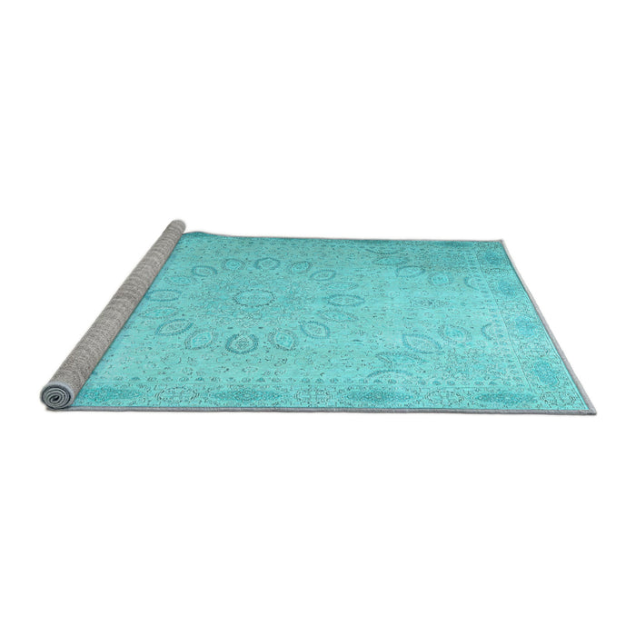 Sideview of Machine Washable Abstract Light Blue Contemporary Rug, wshcon775lblu