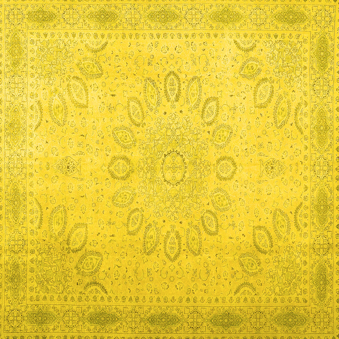 Square Abstract Yellow Contemporary Rug, con775yw
