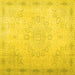 Square Abstract Yellow Contemporary Rug, con775yw