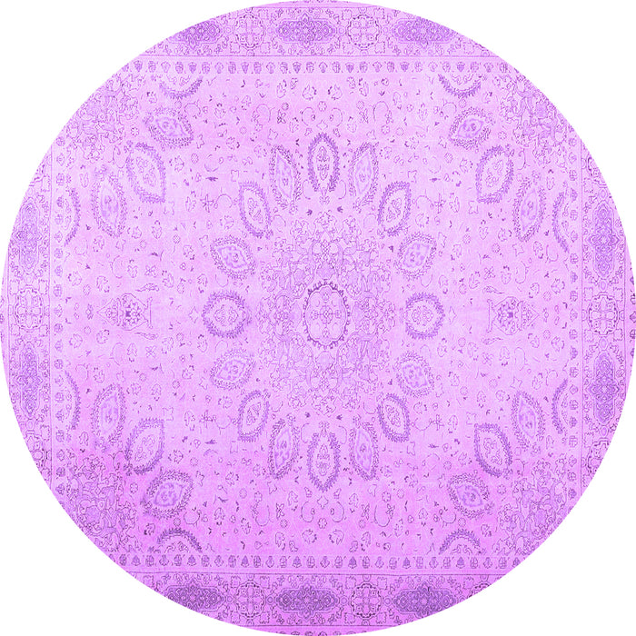 Round Machine Washable Abstract Purple Contemporary Area Rugs, wshcon775pur