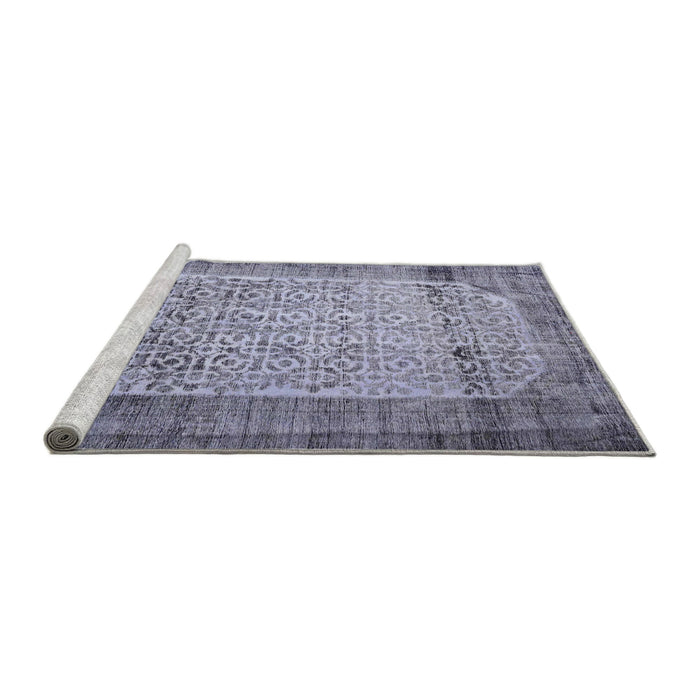 Serging Thickness of Machine Washable Contemporary Blue Gray Rug, wshcon776