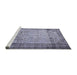 Serging Thickness of Machine Washable Contemporary Blue Gray Rug, wshcon776