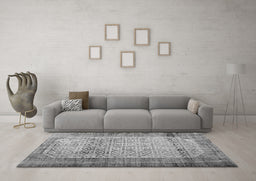 Machine Washable Persian Gray Bohemian Rug in a Living Room,, wshcon776gry