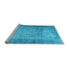 Sideview of Machine Washable Persian Light Blue Bohemian Rug, wshcon776lblu