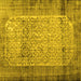 Square Machine Washable Persian Yellow Bohemian Rug, wshcon776yw