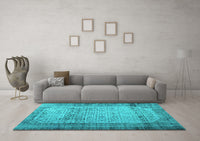 Machine Washable Persian Turquoise Bohemian Rug, wshcon776turq