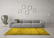 Machine Washable Persian Yellow Bohemian Rug in a Living Room, wshcon776yw