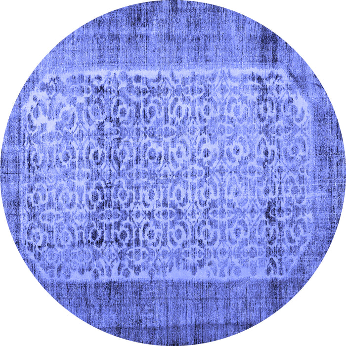 Round Persian Blue Bohemian Rug, con776blu