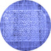 Round Persian Blue Bohemian Rug, con776blu