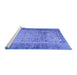 Sideview of Machine Washable Persian Blue Bohemian Rug, wshcon776blu