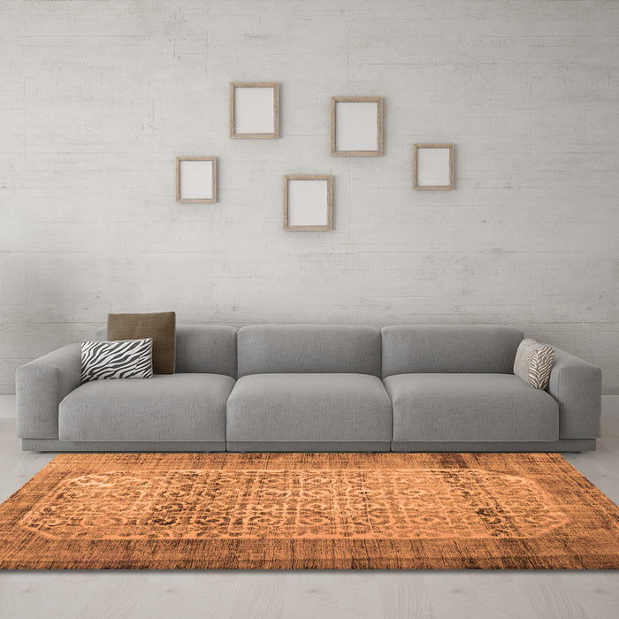Machine Washable Persian Orange Bohemian Area Rugs in a Living Room, wshcon776org