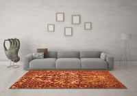 Machine Washable Abstract Orange Contemporary Rug, wshcon777org