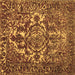 Square Abstract Brown Contemporary Rug, con777brn