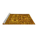 Sideview of Machine Washable Abstract Yellow Contemporary Rug, wshcon777yw