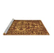 Sideview of Machine Washable Abstract Brown Contemporary Rug, wshcon777brn