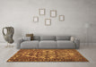 Machine Washable Abstract Brown Contemporary Rug in a Living Room,, wshcon777brn