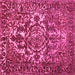 Square Abstract Pink Contemporary Rug, con777pnk