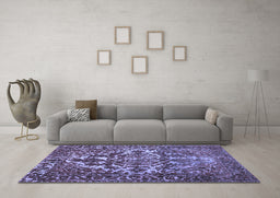 Machine Washable Abstract Blue Contemporary Rug in a Living Room, wshcon777blu