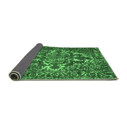 Sideview of Abstract Emerald Green Contemporary Rug, con777emgrn