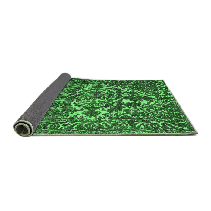 Sideview of Abstract Emerald Green Contemporary Rug, con777emgrn