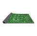 Sideview of Abstract Emerald Green Contemporary Rug, con777emgrn