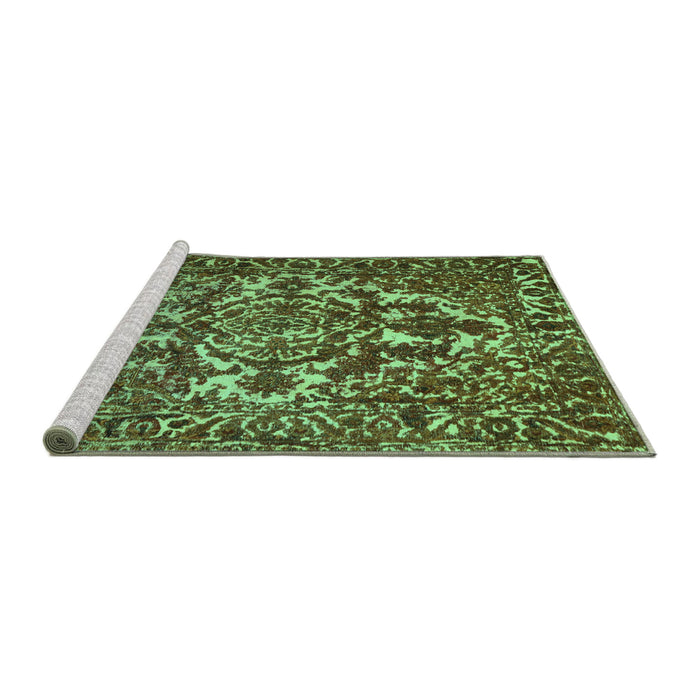 Sideview of Machine Washable Abstract Turquoise Contemporary Area Rugs, wshcon777turq