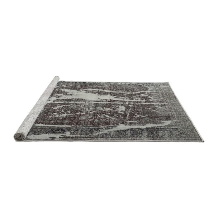 Serging Thickness of Machine Washable Contemporary Dark Gray Rug, wshcon778