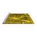 Sideview of Machine Washable Abstract Yellow Contemporary Rug, wshcon778yw