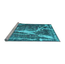 Sideview of Machine Washable Abstract Light Blue Contemporary Rug, wshcon778lblu