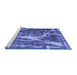 Sideview of Machine Washable Abstract Blue Contemporary Rug, wshcon778blu