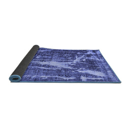 Sideview of Abstract Blue Contemporary Rug, con778blu