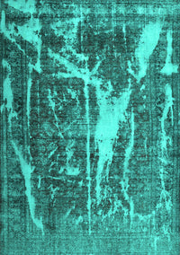 Abstract Turquoise Contemporary Rug, con778turq