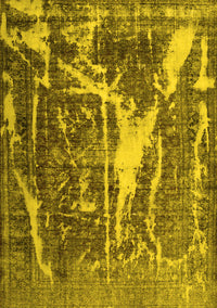 Abstract Yellow Contemporary Rug, con778yw